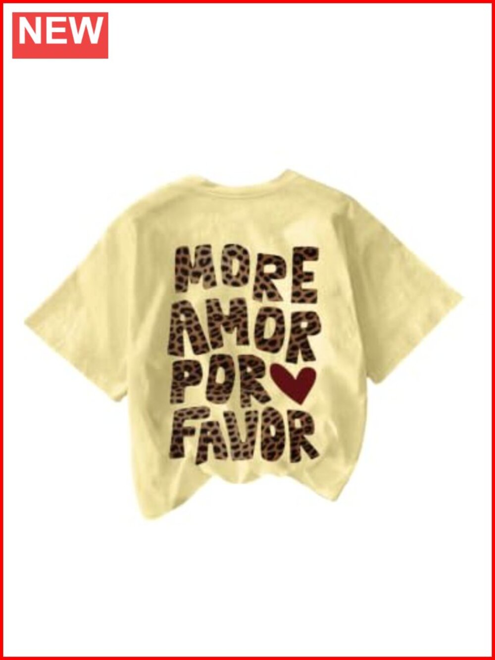 SweatyRocks Leopard Letter Graphic Tee Cute Heart Cheetah Short Sleeve Top Women